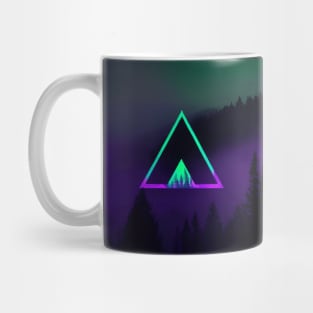 Neon Triangle: A Contrast of Nature and Technology Mug